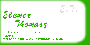 elemer thomasz business card